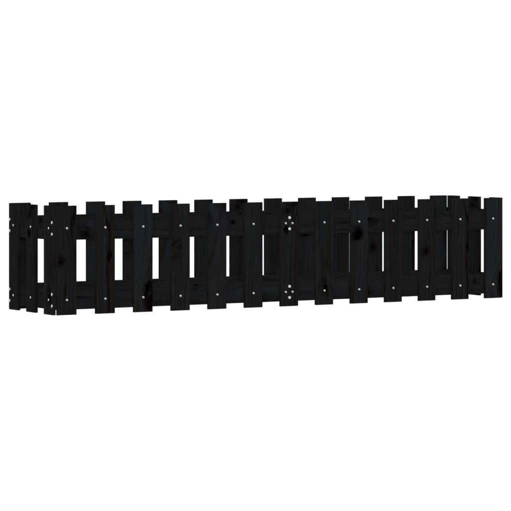 vidaXL Hochbeet Latten-Design Schwarz 150x30x30 cm Massivholz Kiefer