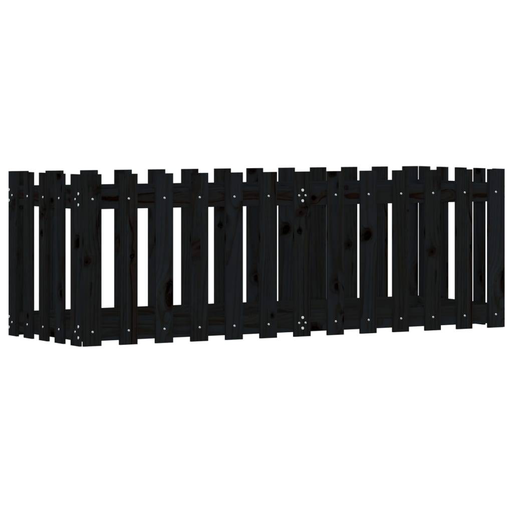 vidaXL Hochbeet Latten-Design Schwarz 150x50x50 cm Massivholz Kiefer