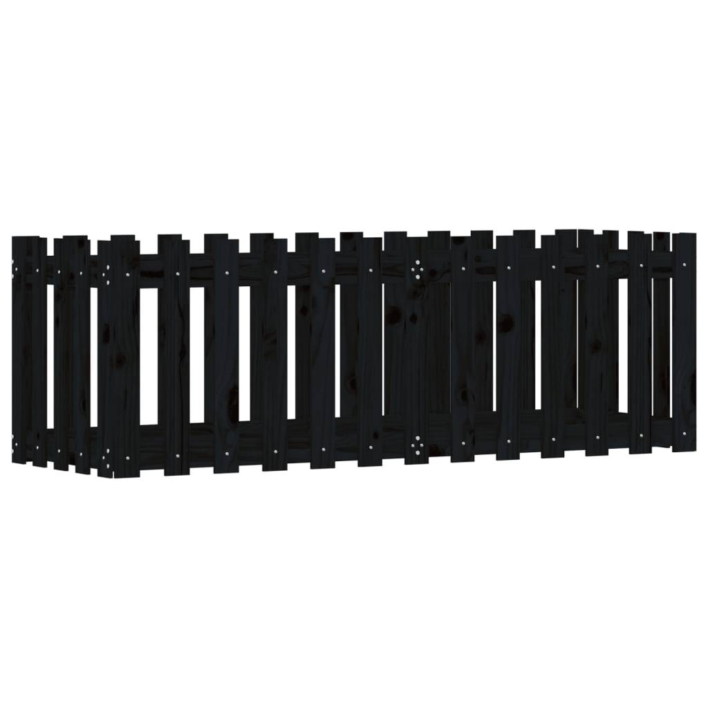 vidaXL Hochbeet Latten-Design Schwarz 150x50x50 cm Massivholz Kiefer