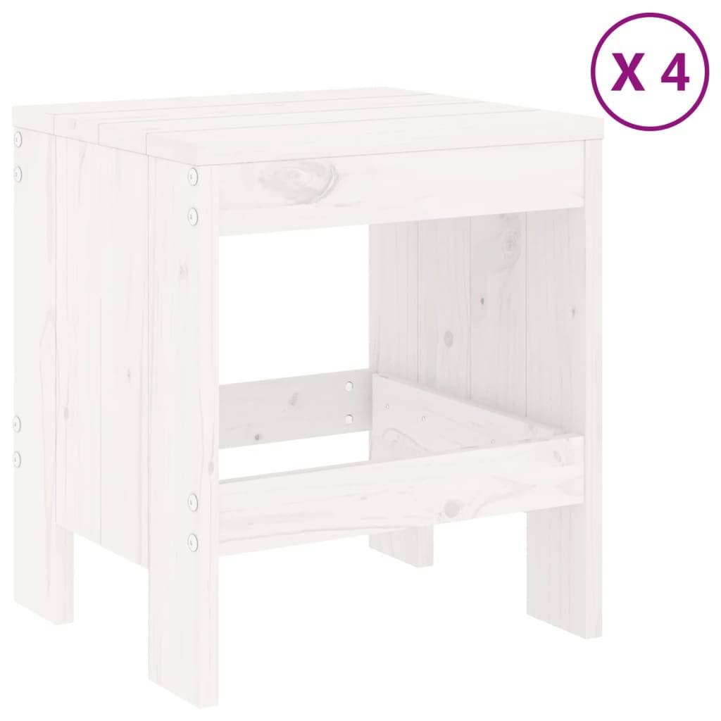 vidaXL 5-tlg. Garten-Essgruppe Weiß Massivholz Kiefer