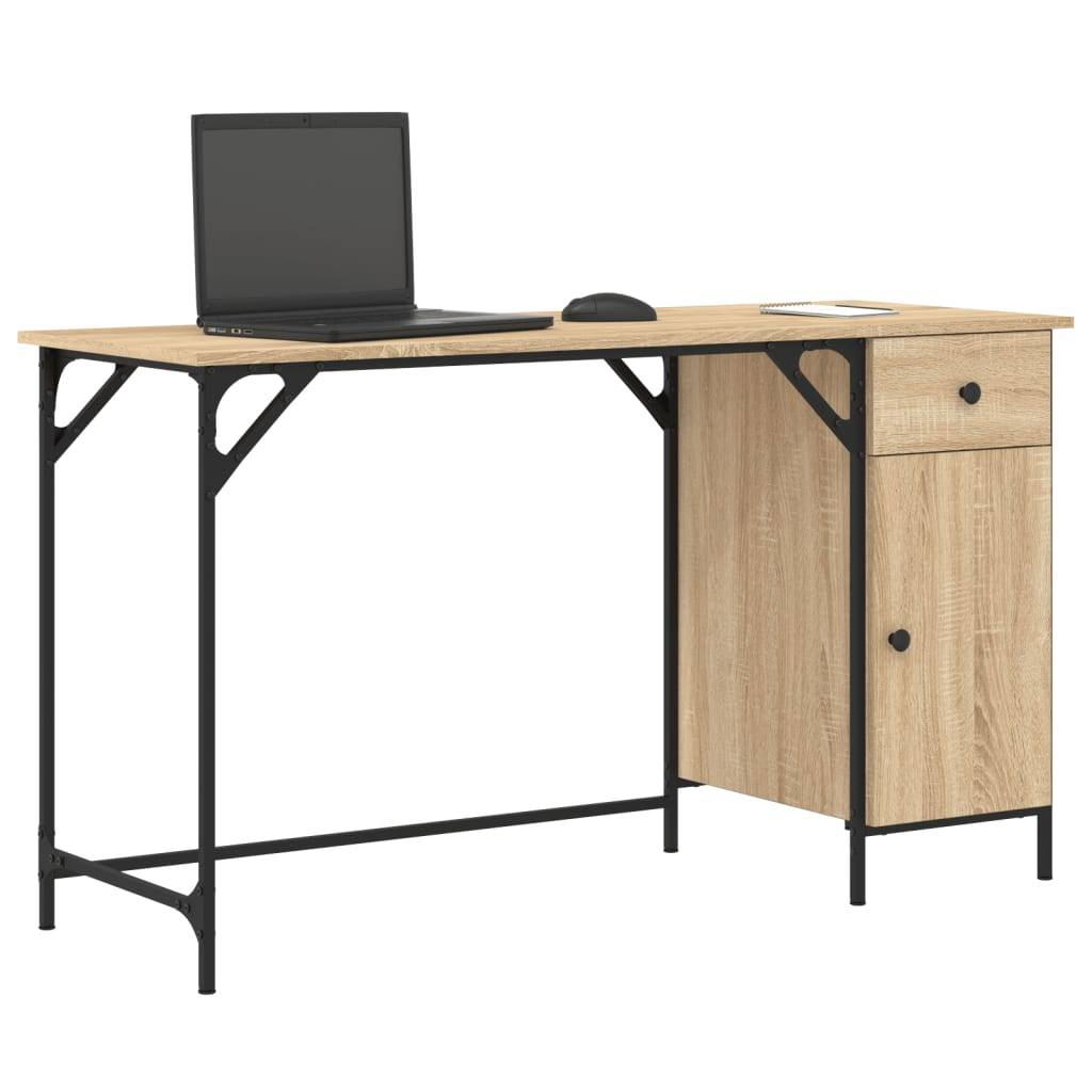 vidaXL Computertisch Sonoma-Eiche 131x48x75 cm Holzwerkstoff