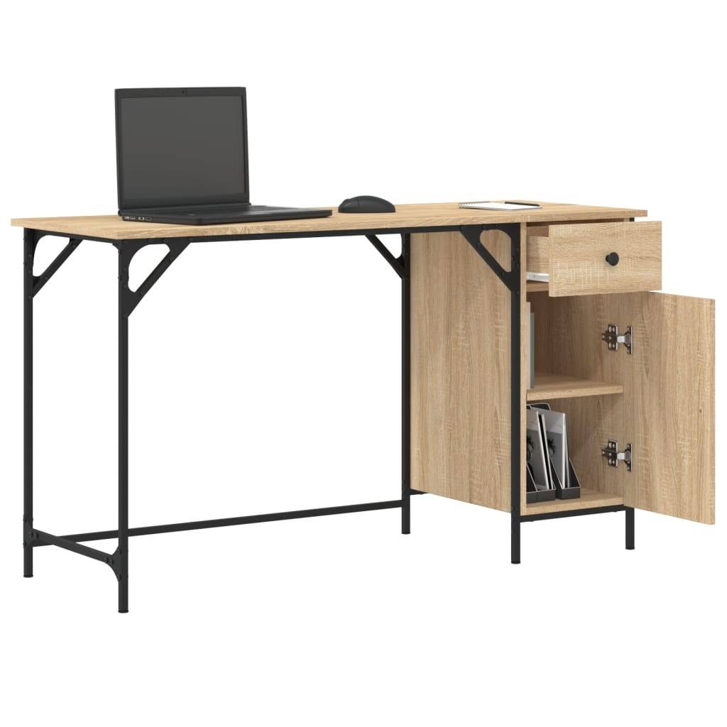 vidaXL Computertisch Sonoma-Eiche 131x48x75 cm Holzwerkstoff