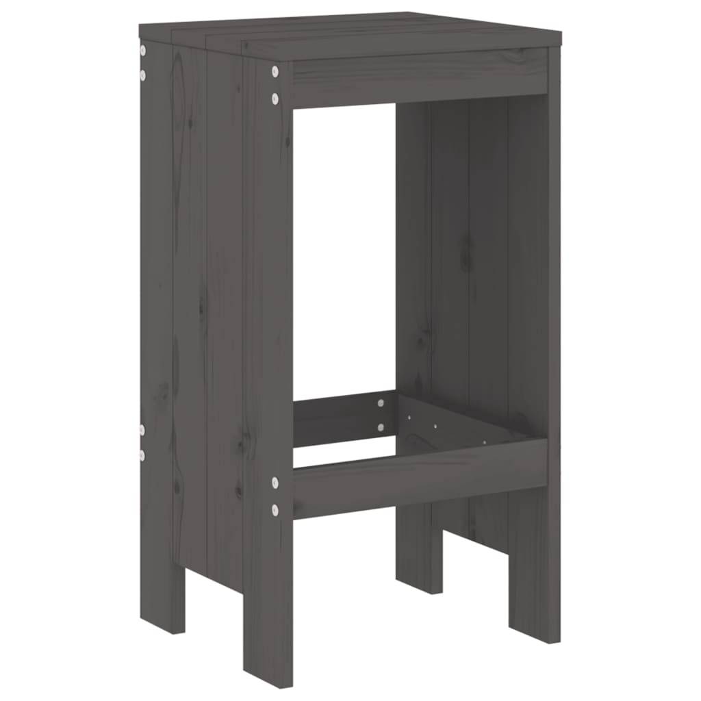 vidaXL 9-tlg. Gartenbar-Set Grau Massivholz Kiefer