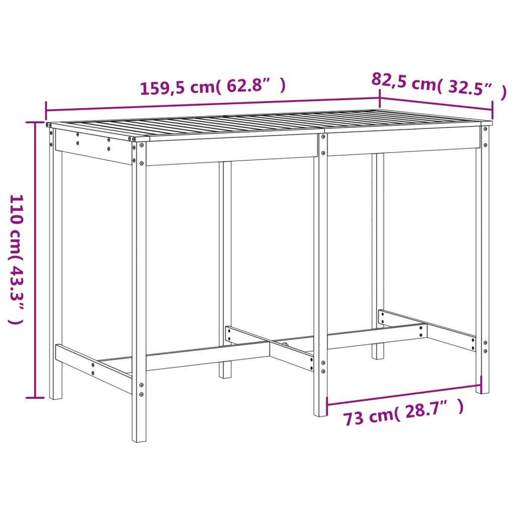 vidaXL 7-tlg. Gartenbar-Set Massivholz Douglasie