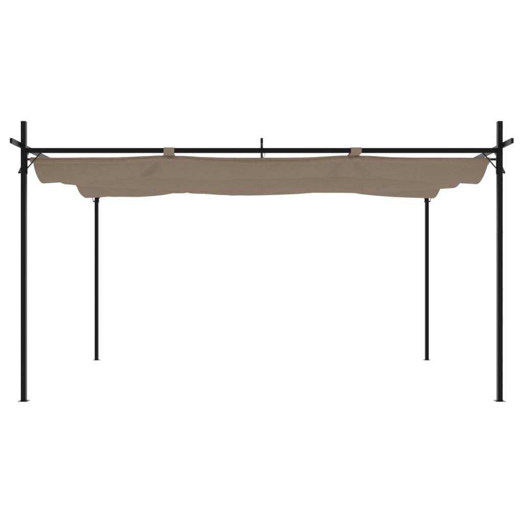 vidaXL Pergola mit Schiebedach Taupe 395x292x230 cm