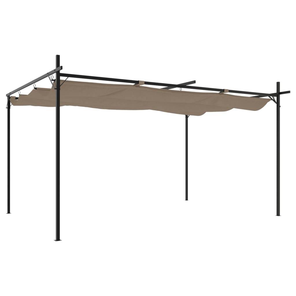 vidaXL Pergola mit Schiebedach Taupe 395x292x230 cm