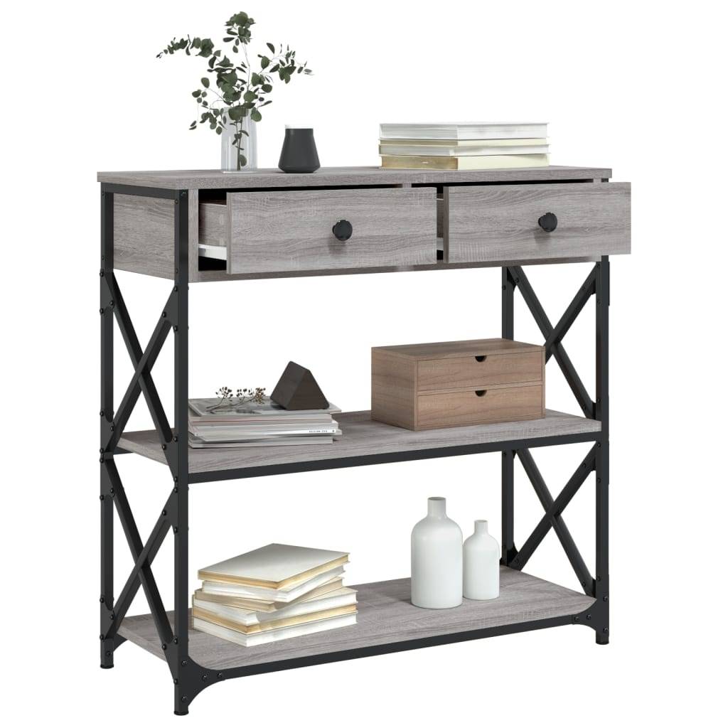 vidaXL Konsolentisch Grau Sonoma 75x28x75 cm Holzwerkstoff