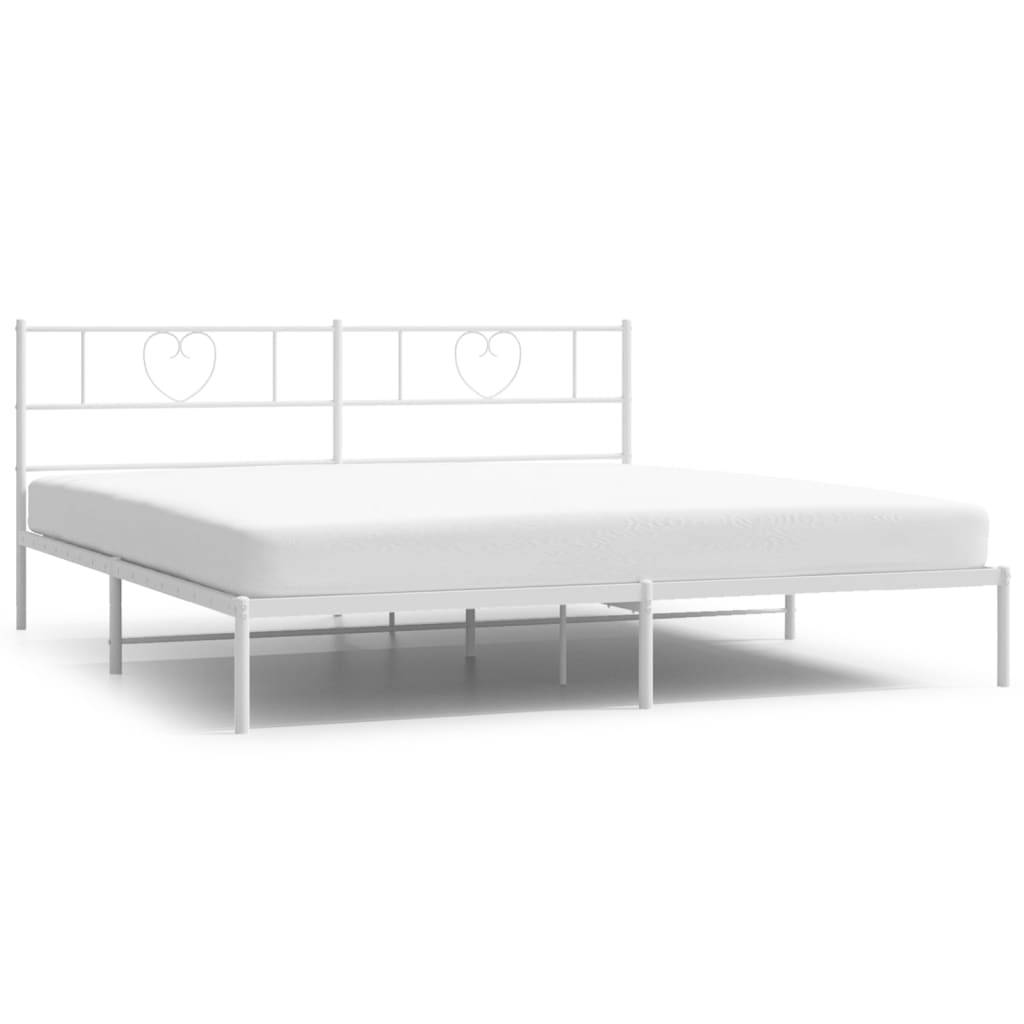 vidaXL Bettgestell mit Kopfteil Metall Weiß 200x200 cm