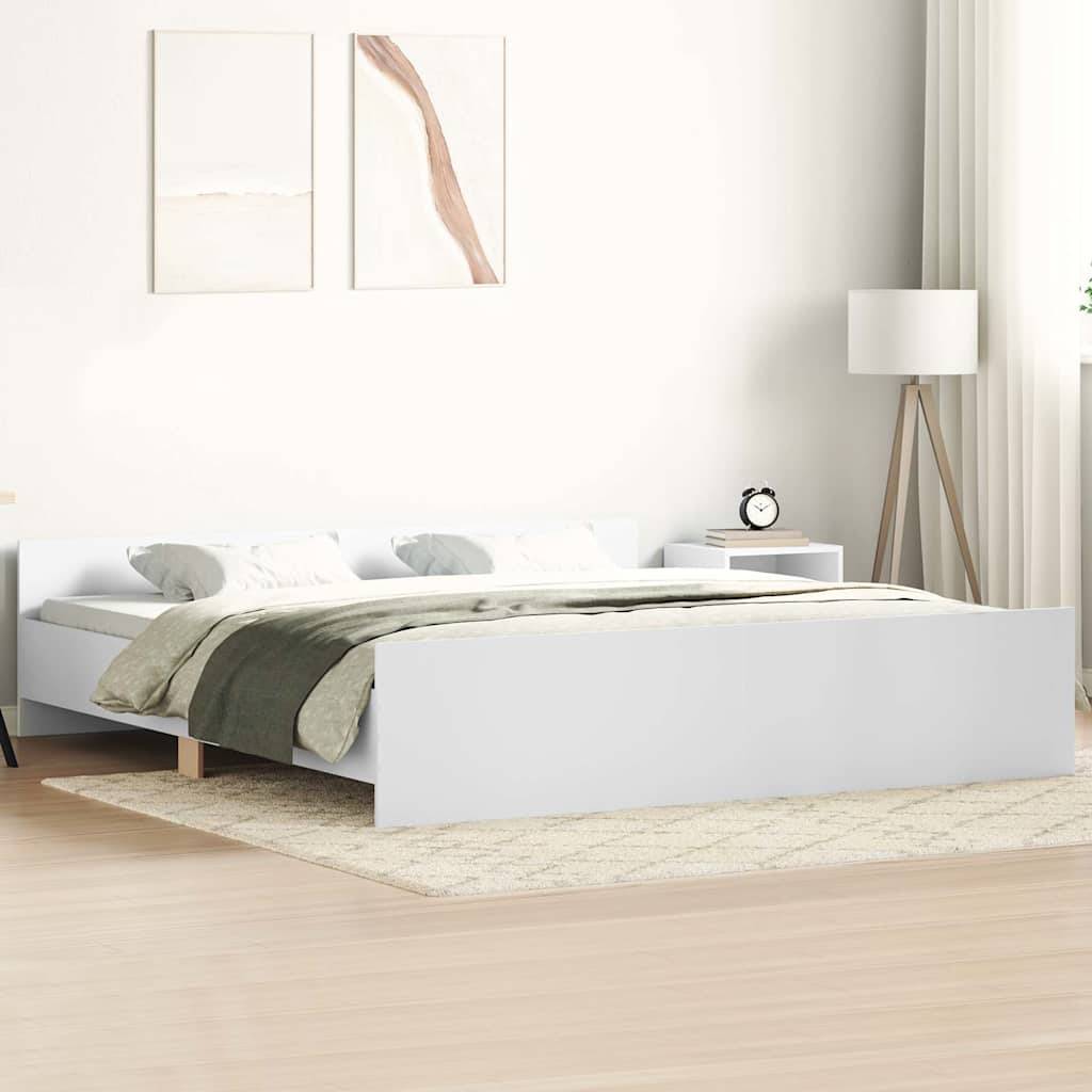 vidaXL Bettgestell mit Kopf- und Fußteil Weiß 160x200 cm
