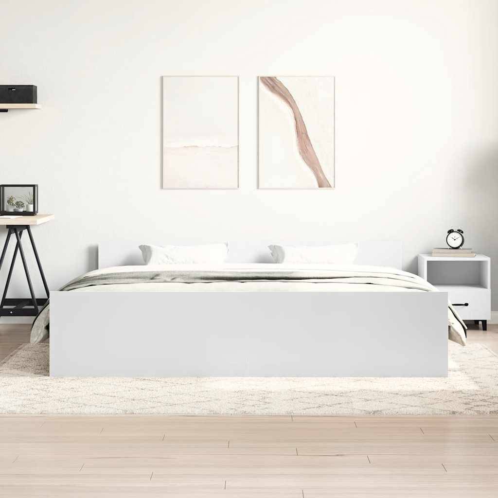 vidaXL Bettgestell mit Kopf- und Fußteil Weiß 160x200 cm