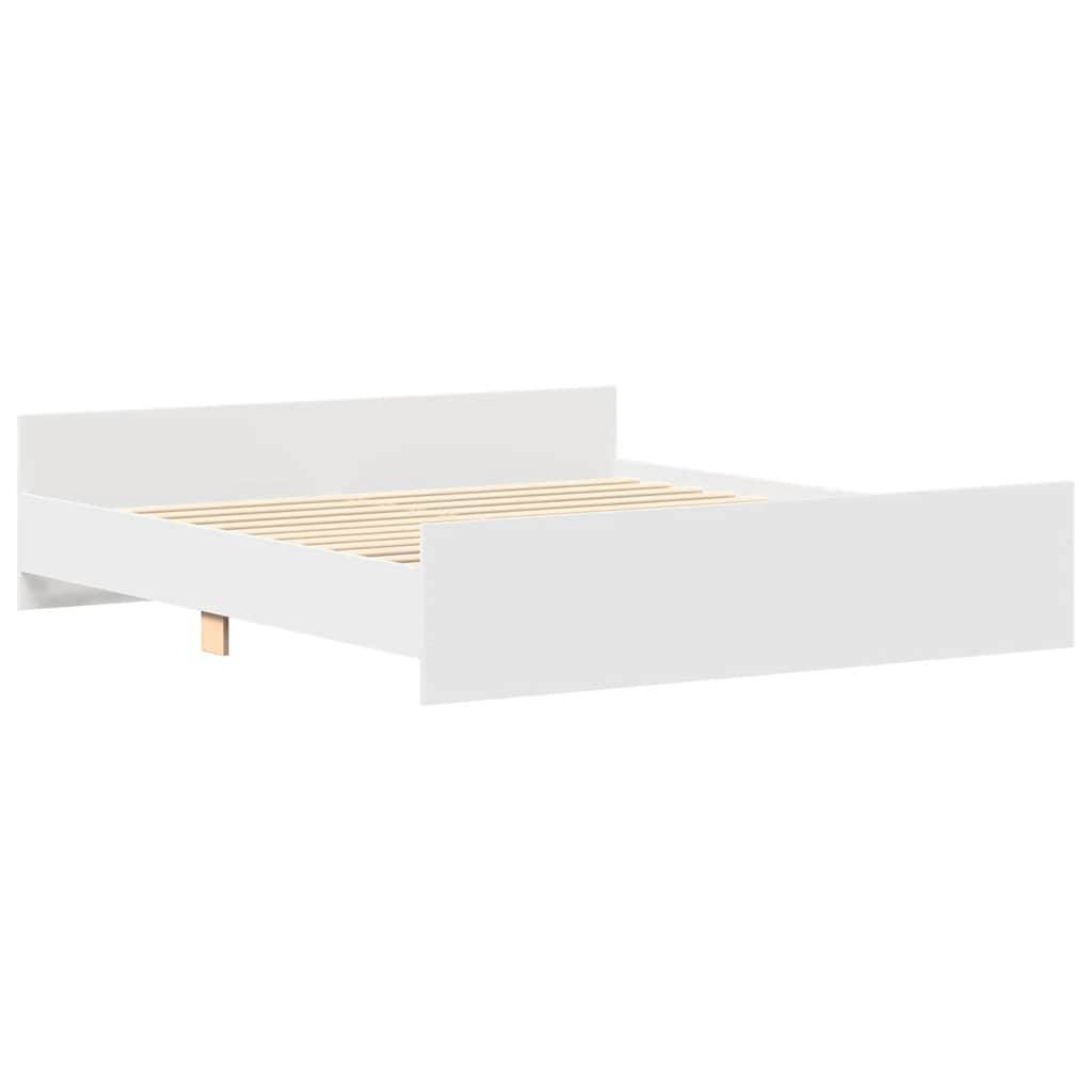 vidaXL Bettgestell mit Kopf- und Fußteil Weiß 160x200 cm