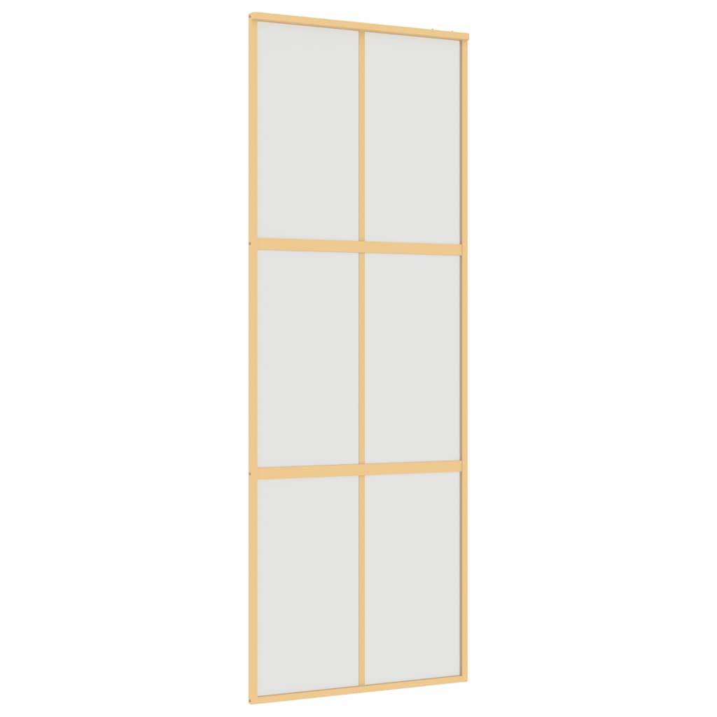vidaXL Schiebetür Golden 76x205 cm Matt ESG-Glas und Aluminium
