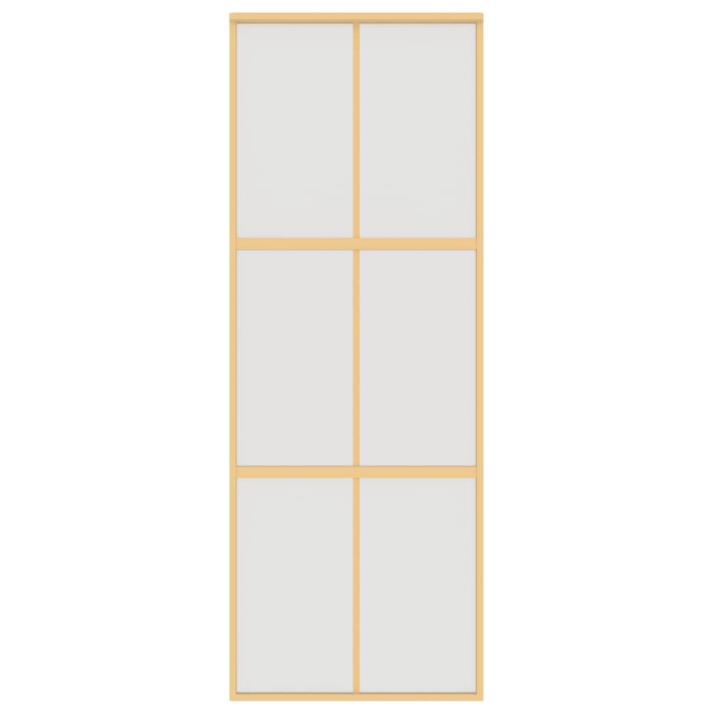 vidaXL Schiebetür Golden 76x205 cm Matt ESG-Glas und Aluminium