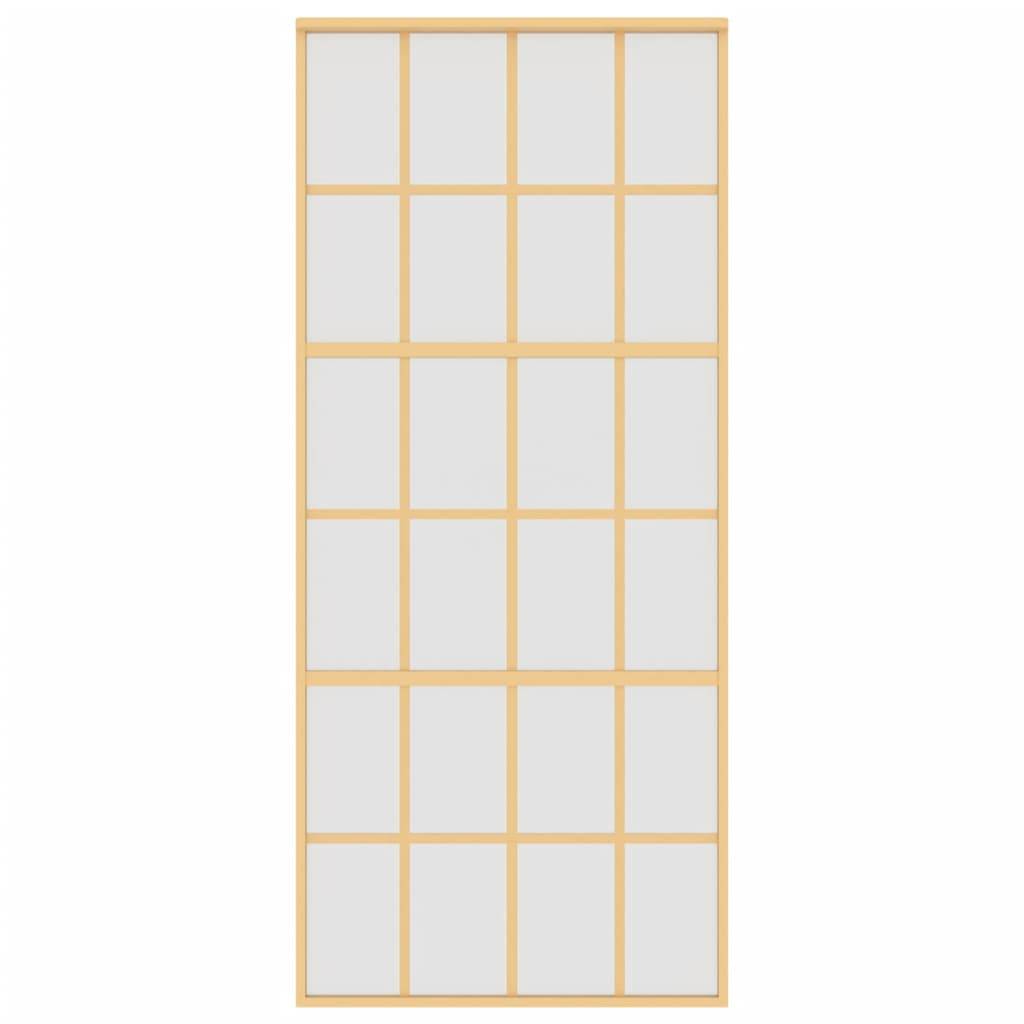 vidaXL Schiebetür Golden 90x205 cm Matt ESG-Glas und Aluminium