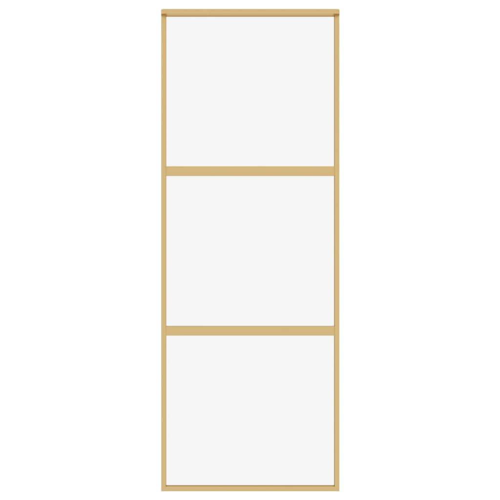 vidaXL Schiebetür Golden 76x205 cm ESG-Klarglas und Aluminium