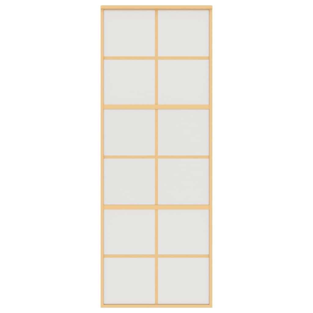 vidaXL Schiebetür Golden 76x205 cm Matt ESG-Glas und Aluminium