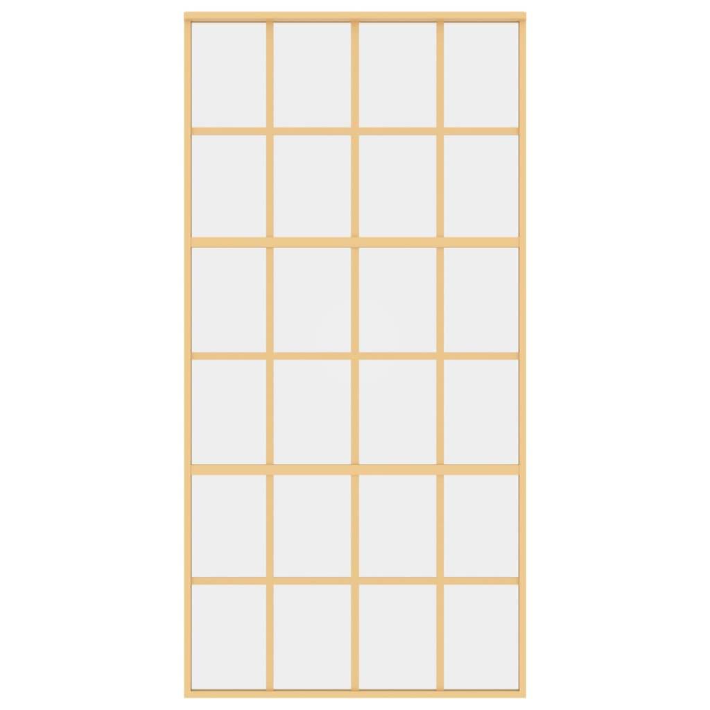 vidaXL Schiebetür Golden 102,5x205 cm ESG-Klarglas und Aluminium