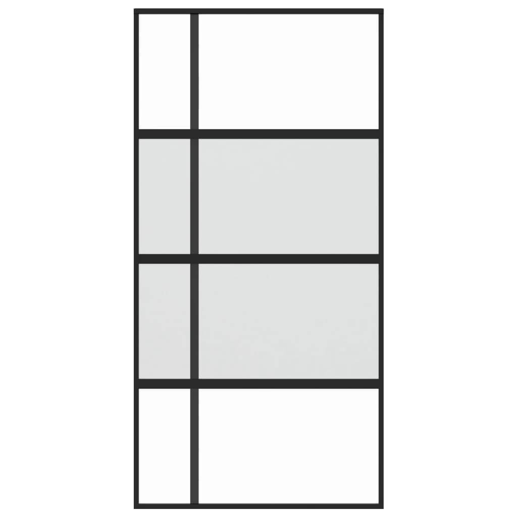 vidaXL Schiebetür Schwarz 102,5x205 cm Hartglas und Aluminium
