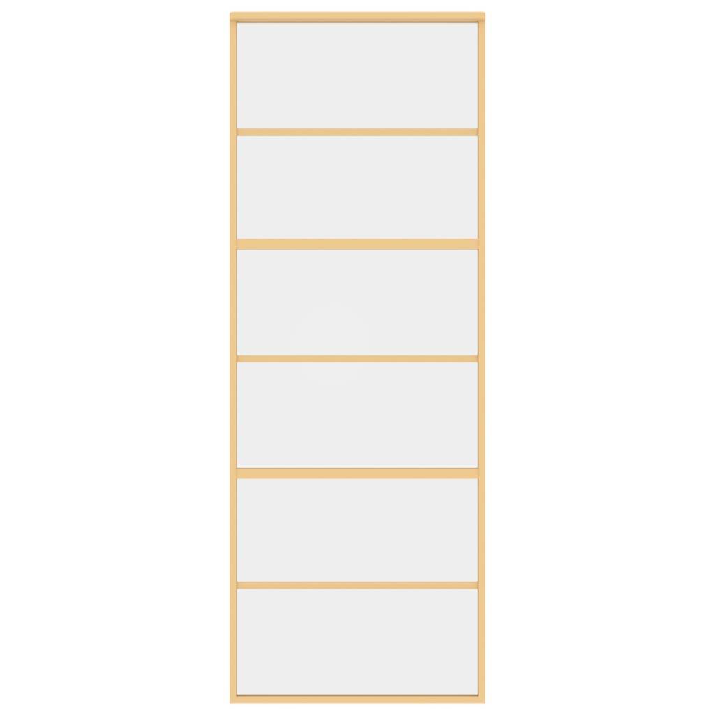 vidaXL Schiebetür Golden 76x205 cm ESG-Klarglas und Aluminium