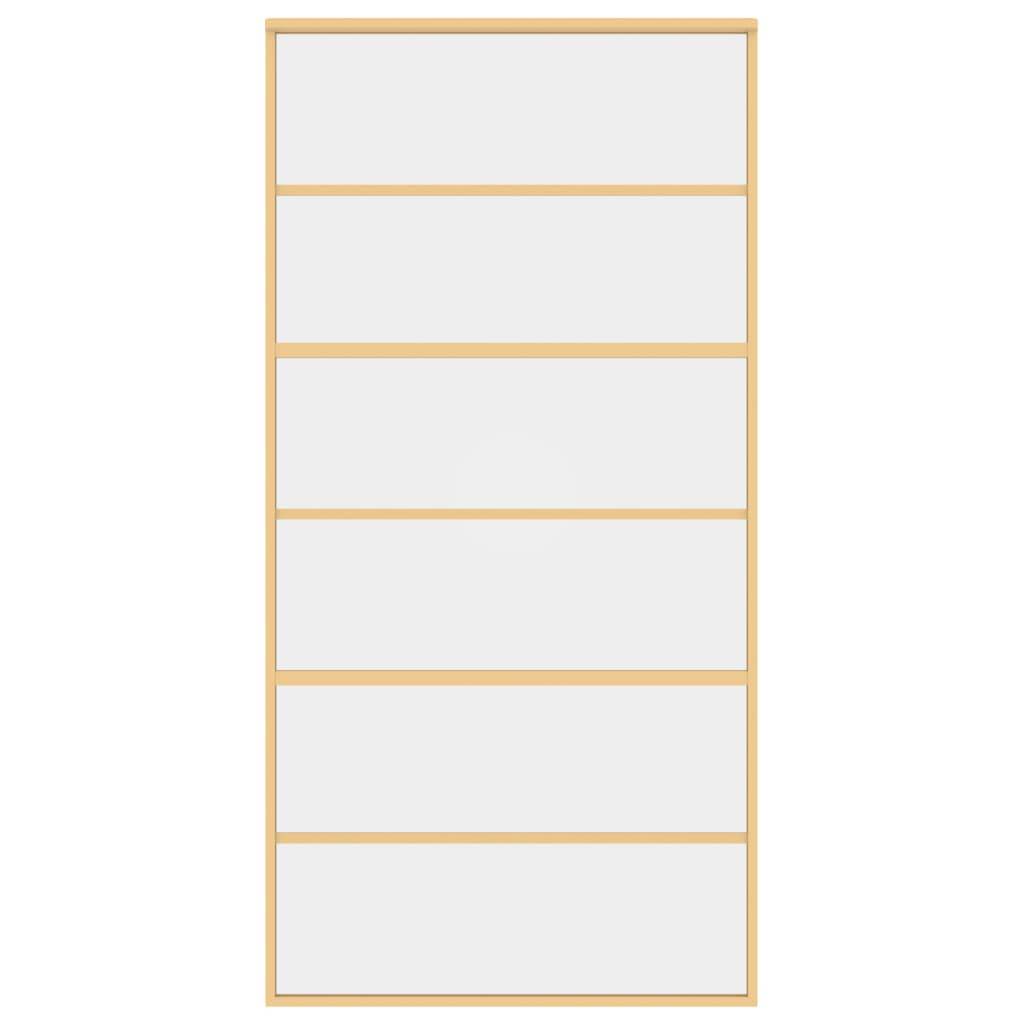 vidaXL Schiebetür Golden 102,5x205 cm ESG-Klarglas und Aluminium