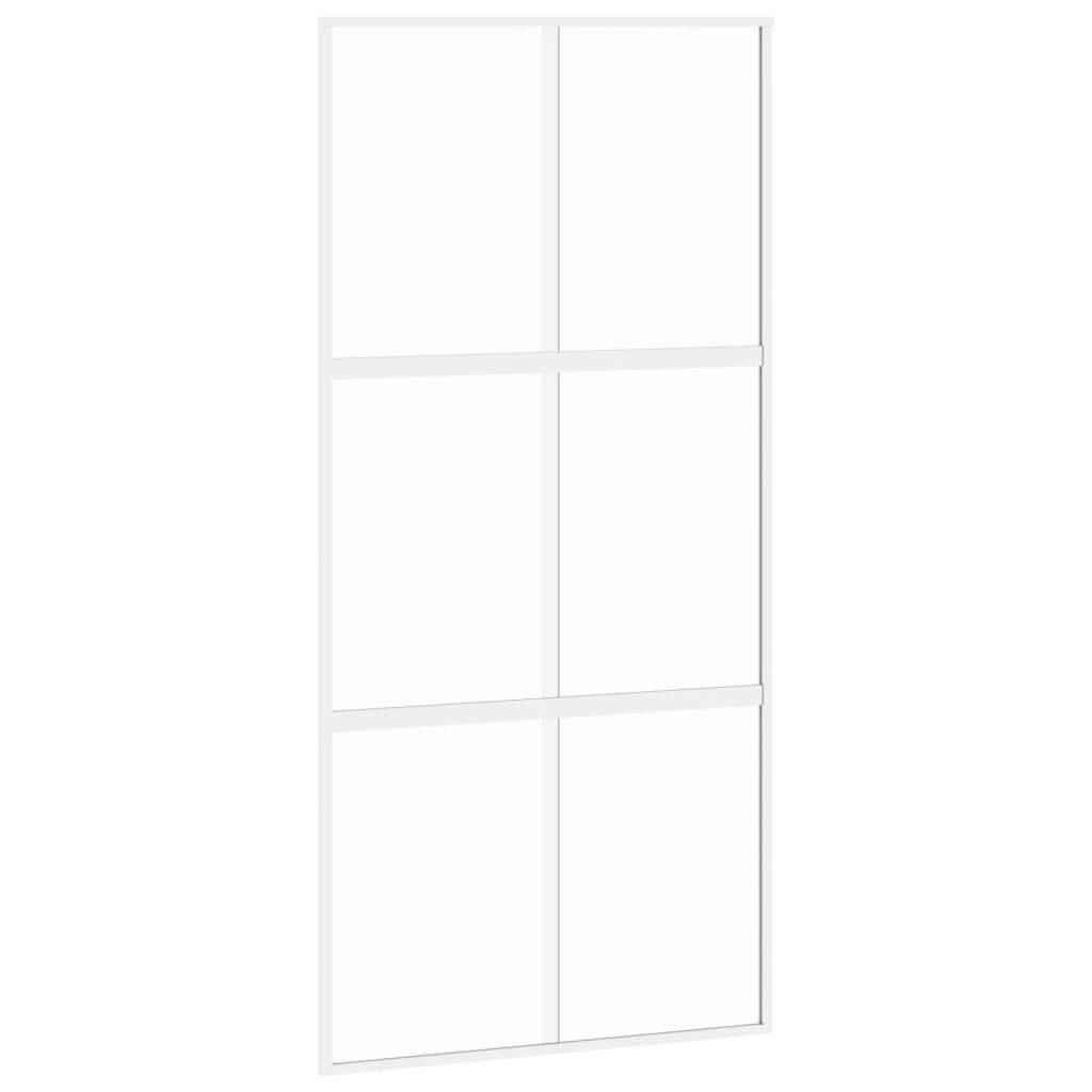 vidaXL Schiebetür Weiß 102,5x205 cm Hartglas und Aluminium