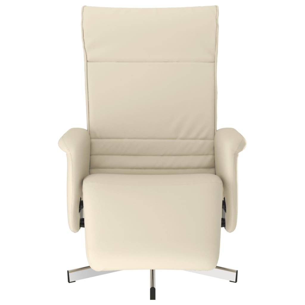 vidaXL Relaxsessel mit Fußteil Creme Kunstleder