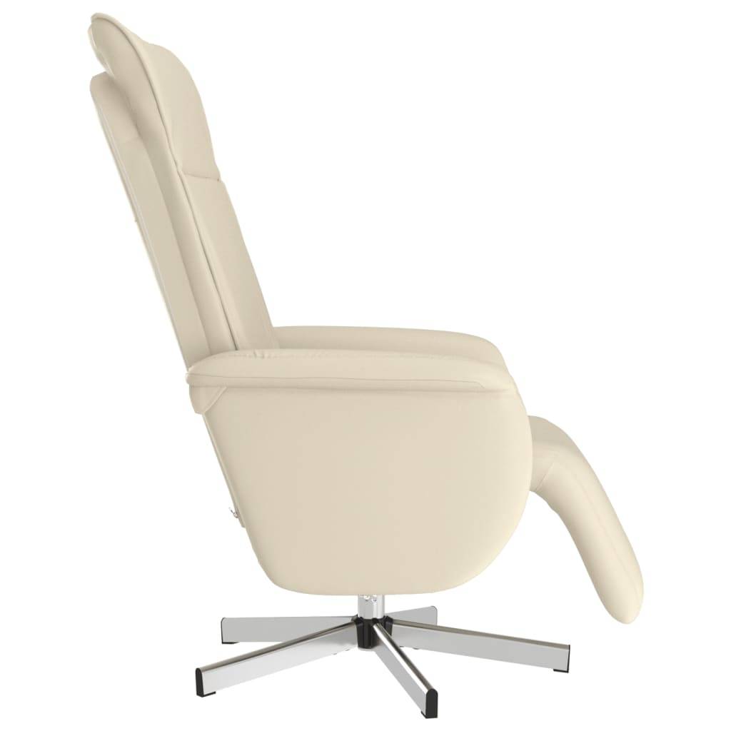 vidaXL Relaxsessel mit Fußteil Creme Kunstleder