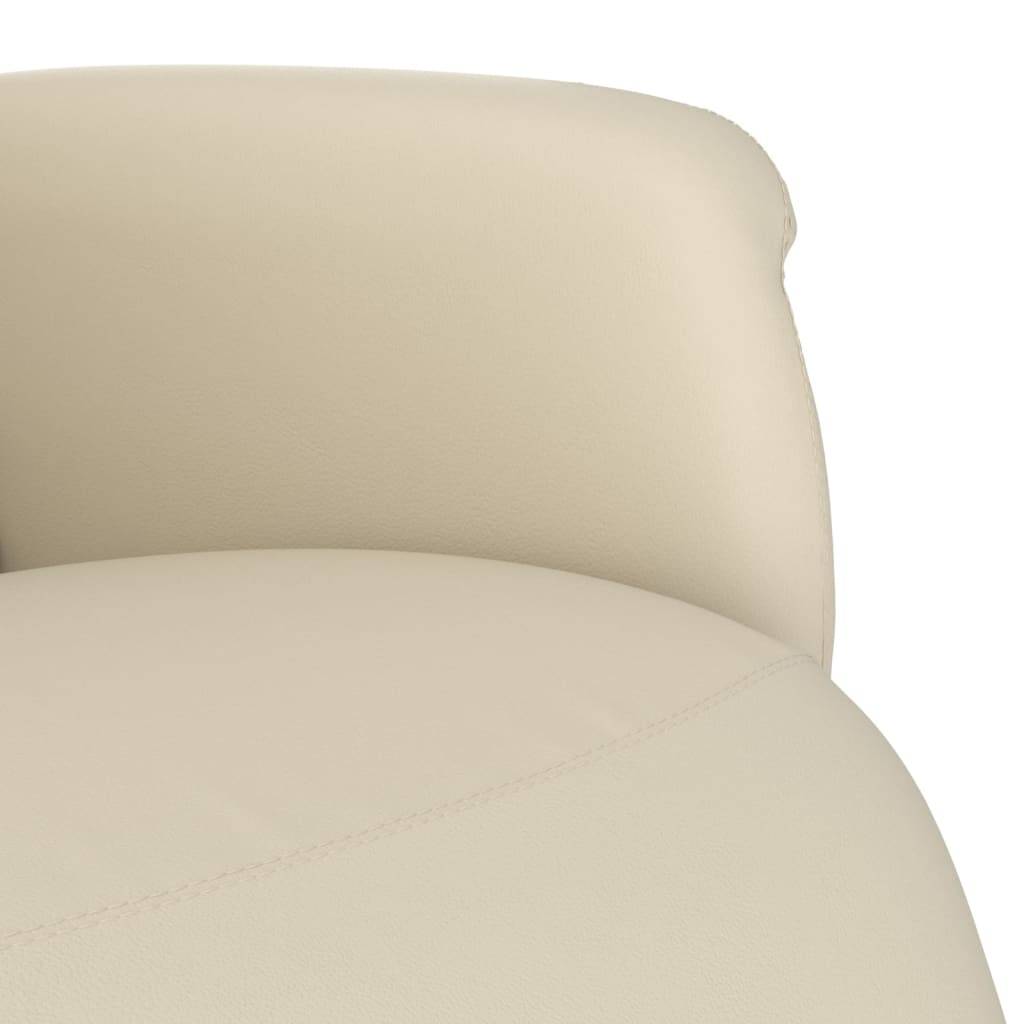 vidaXL Relaxsessel mit Fußteil Creme Kunstleder