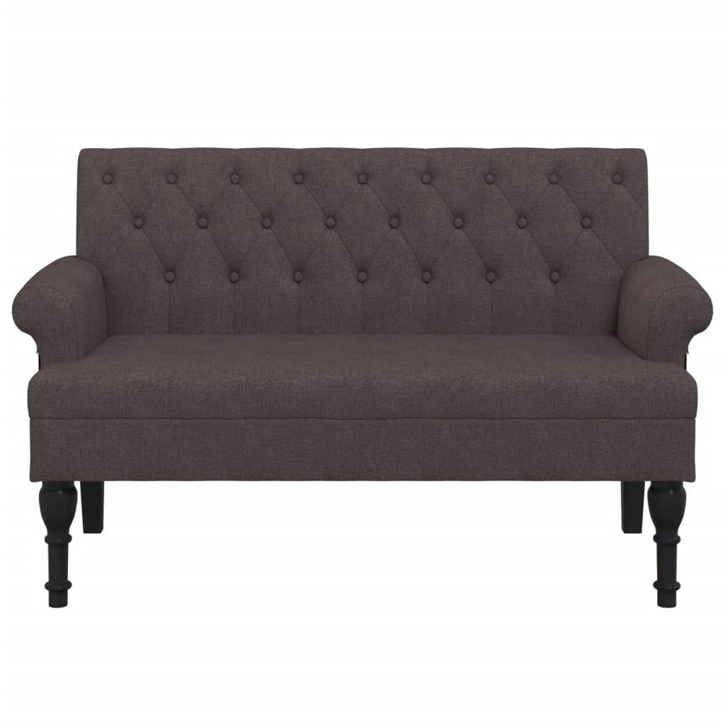 vidaXL Sitzbank mit Rückenlehne Dunkelbraun 120x62x75,5 cm Stoff