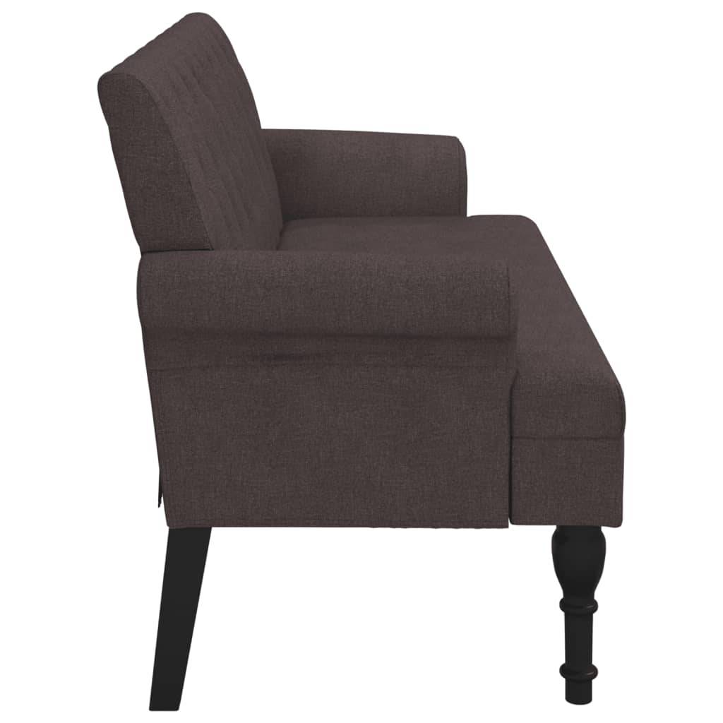 vidaXL Sitzbank mit Rückenlehne Dunkelbraun 120x62x75,5 cm Stoff