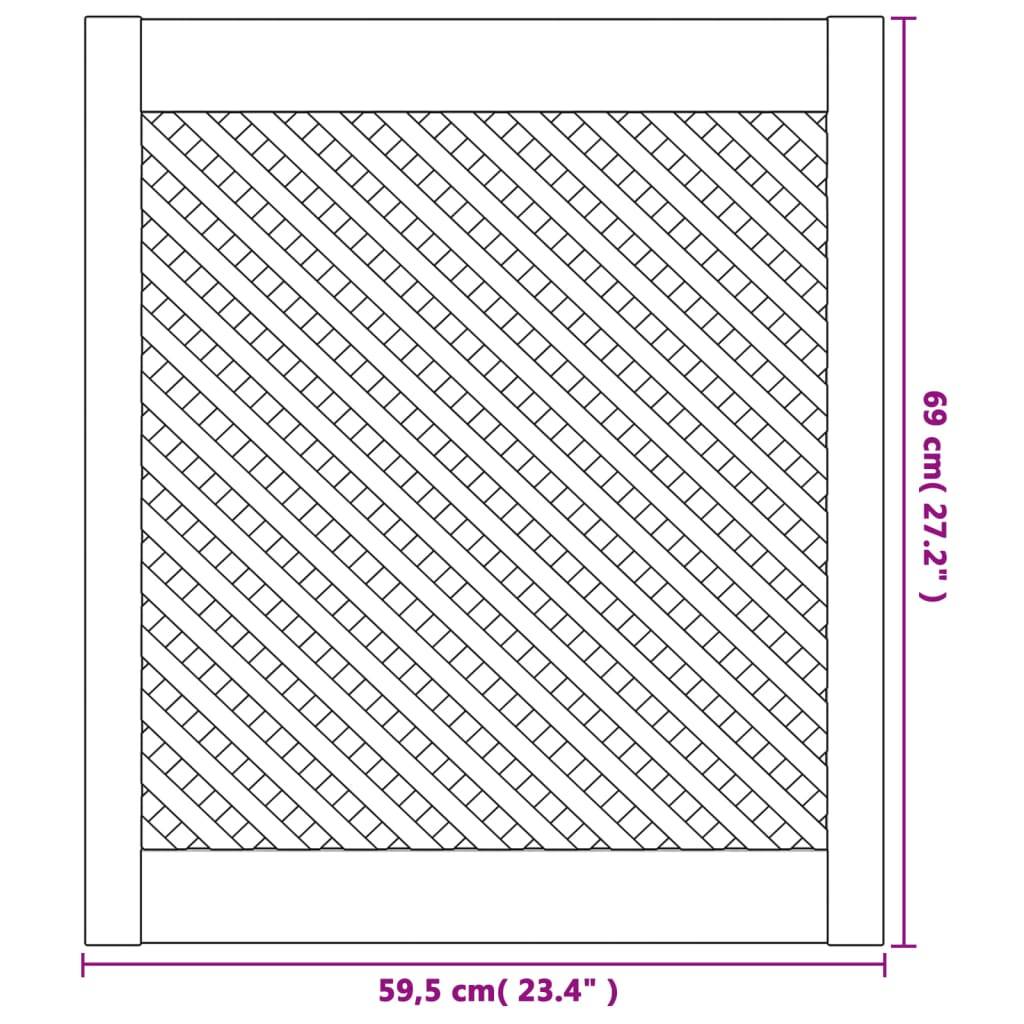 vidaXL Schranktüren 2 Stk. Gitterdesign 59,5x69 cm Massivholz Kiefer