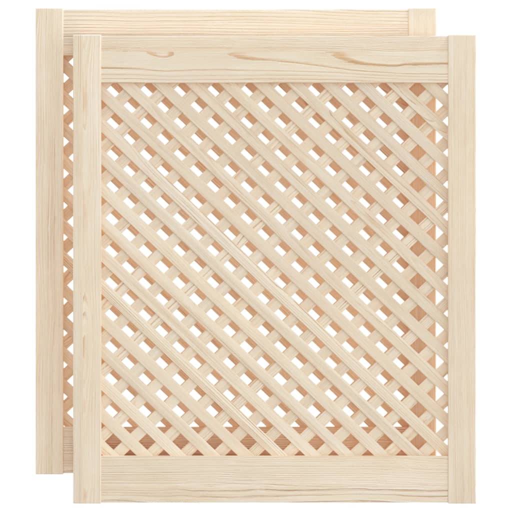 vidaXL Schranktüren 2 Stk. Gitterdesign 59,5x69 cm Massivholz Kiefer