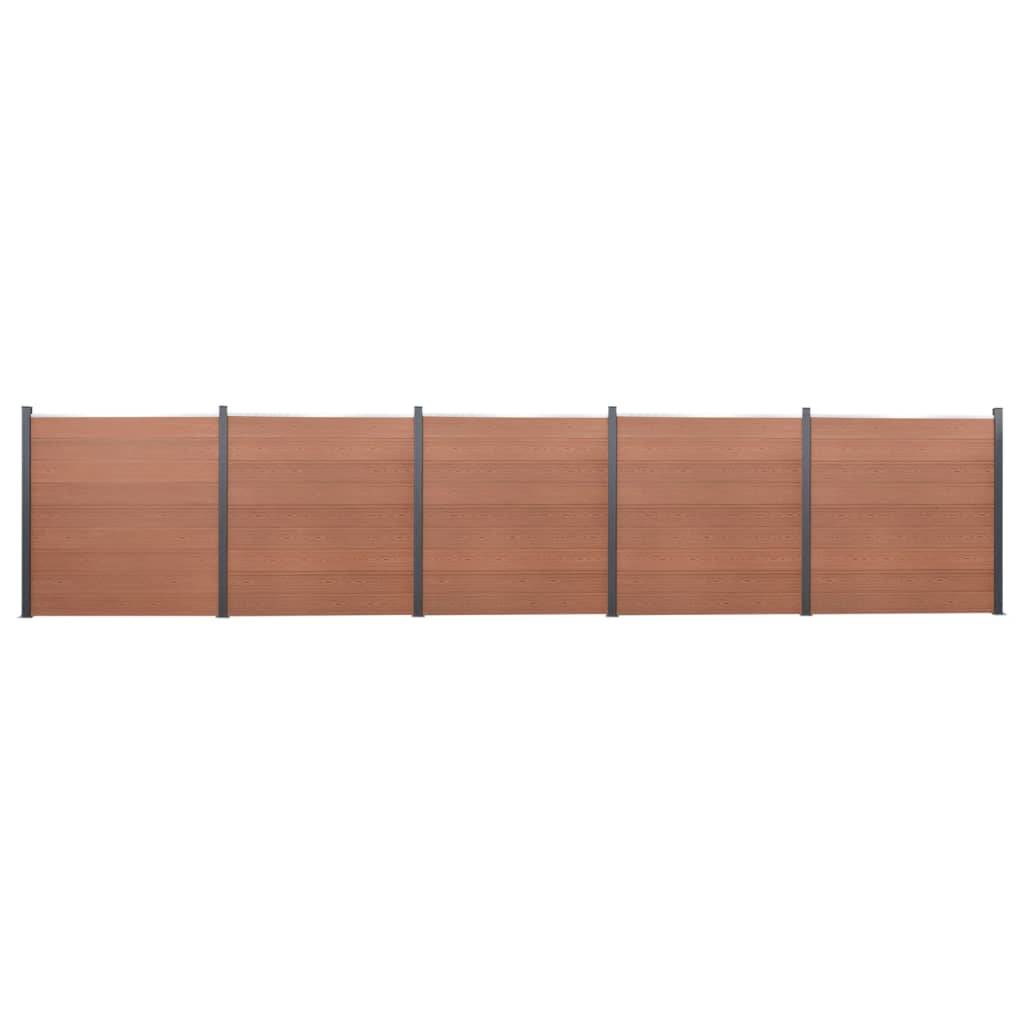 vidaXL Zaunelement-Set Braun 872x186 cm WPC
