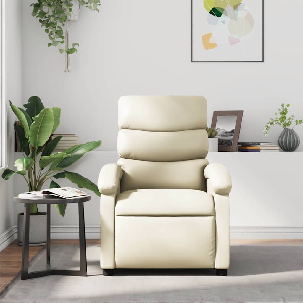 vidaXL Relaxsessel Creme Kunstleder