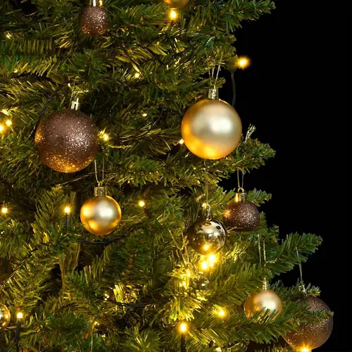 vidaXL Künstlicher Weihnachtsbaum Klappbar 150 LEDs & Kugeln 120 cm vidaXL Künstlicher Weihnachtsbaum Klappbar 150 LEDs & Kugeln 120 cm