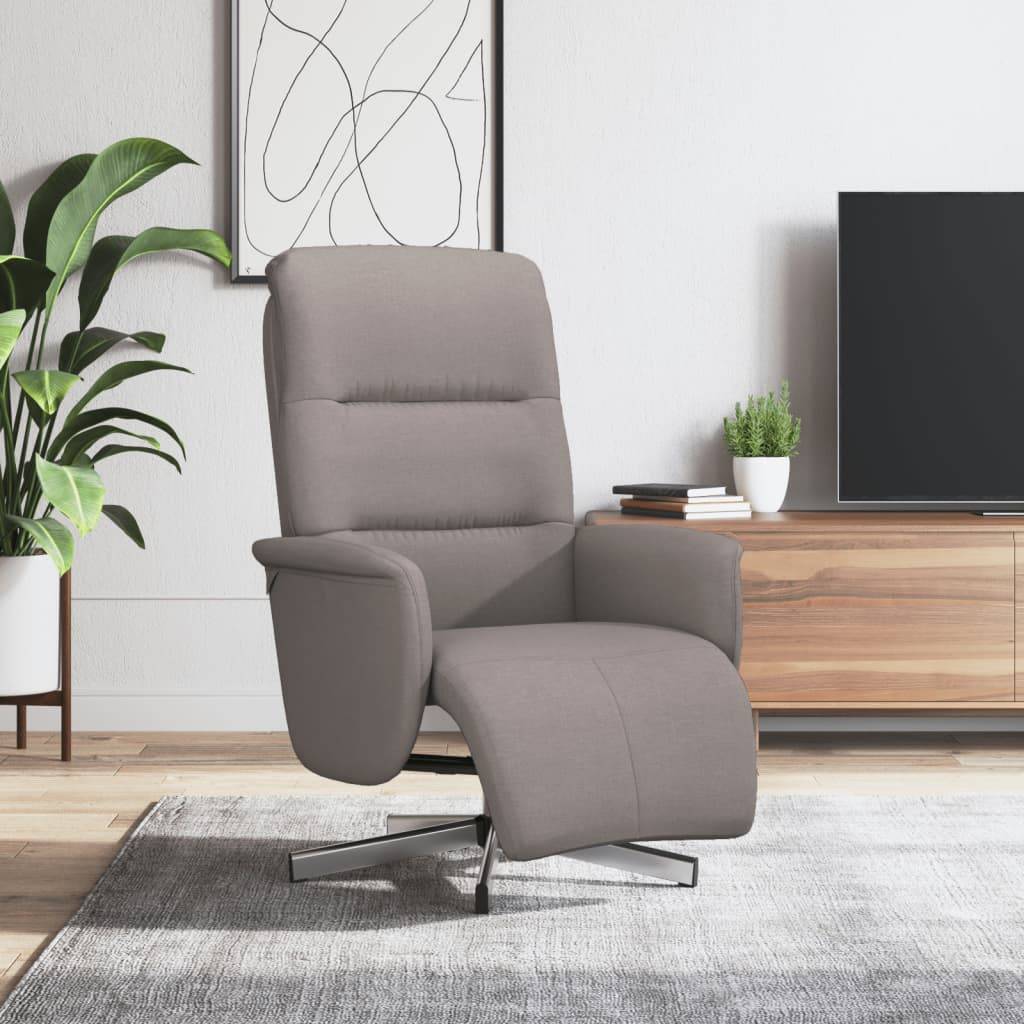 vidaXL Relaxsessel mit Fußteil Taupe Stoff