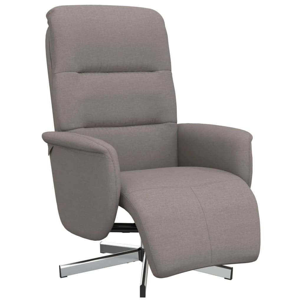 vidaXL Relaxsessel mit Fußteil Taupe Stoff