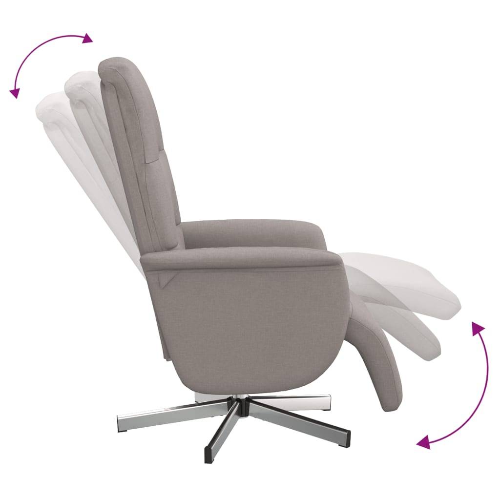 vidaXL Relaxsessel mit Fußteil Taupe Stoff