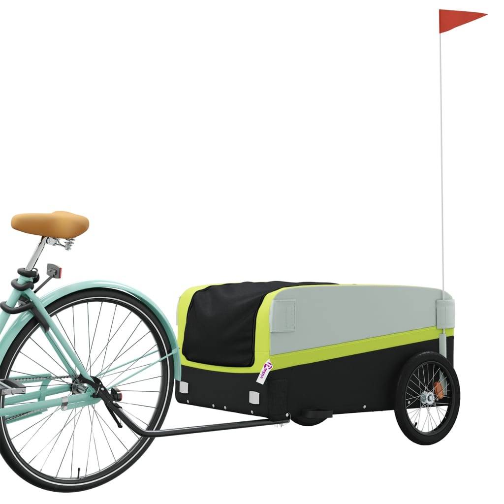 vidaXL Fahrradanhänger Schwarz und Grün 45 kg Eisen