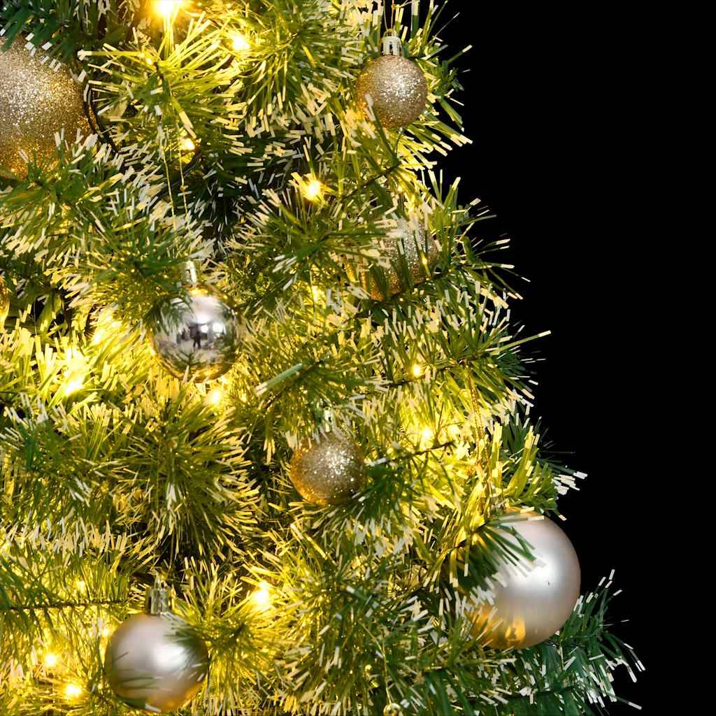 vidaXL Künstlicher Weihnachtsbaum mit Schnee & Kugeln 150 LEDs 120 cm