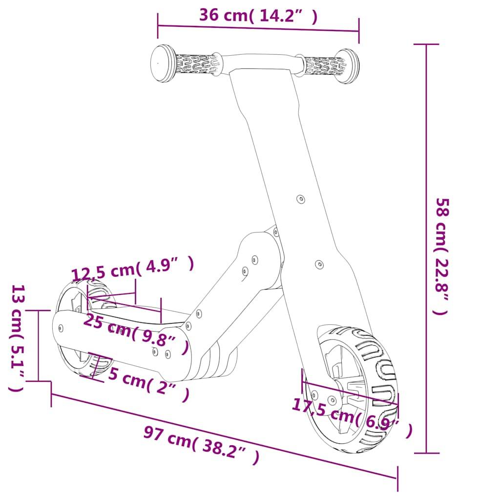 vidaXL Kinderroller 2-in-1 Rot