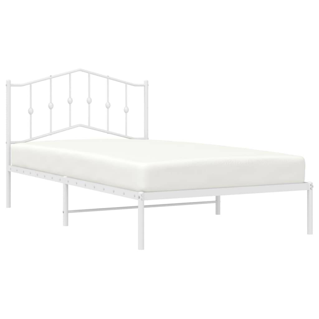 vidaXL Bettgestell mit Kopfteil Metall Weiß 107x203 cm