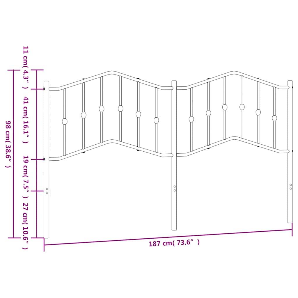 vidaXL Kopfteil Metall Weiß 180 cm