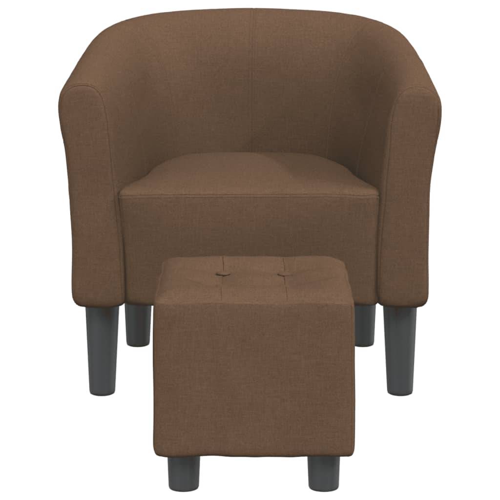 vidaXL Clubsessel mit Fußhocker Braun Stoff