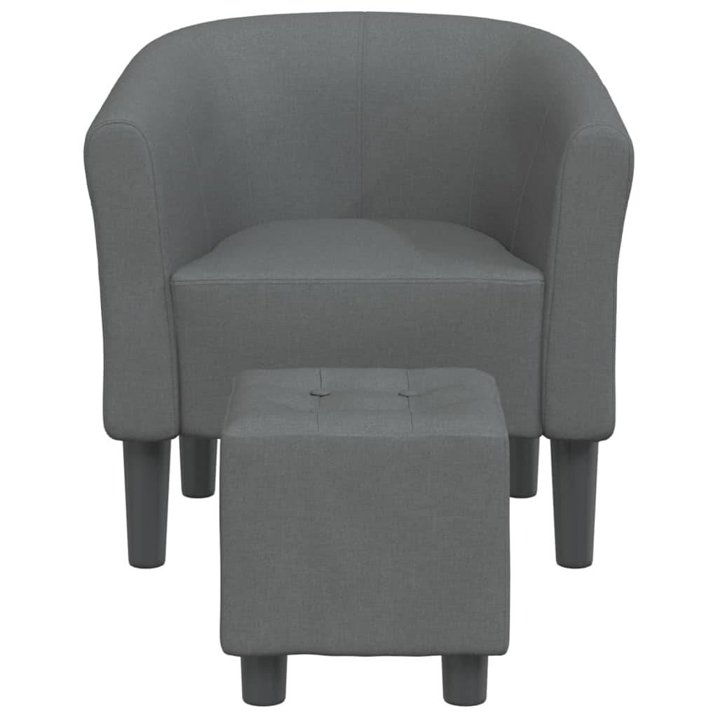 vidaXL Clubsessel mit Fußhocker Dunkelgrau Stoff