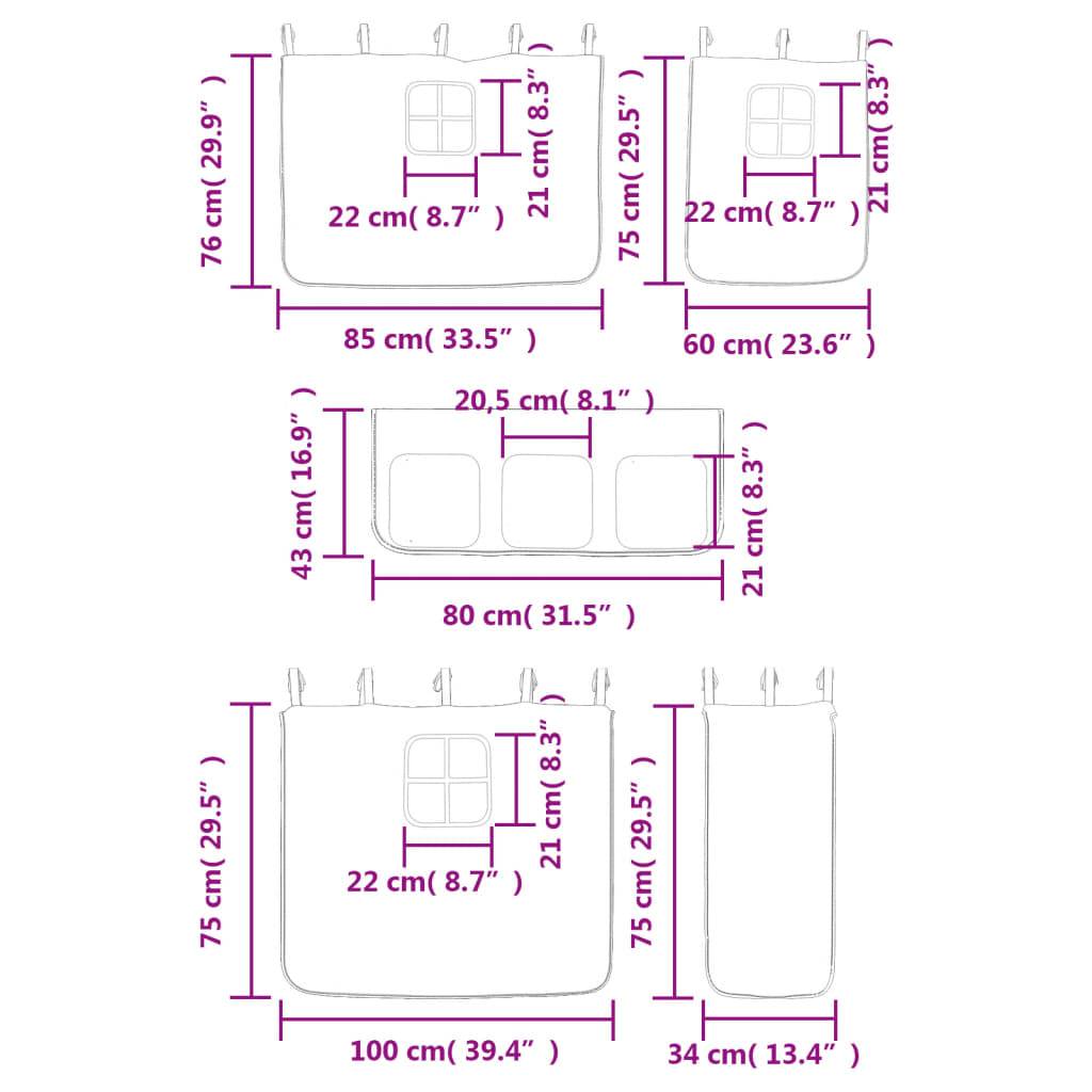 vidaXL Vorhänge für Hochbett Blau Polyester