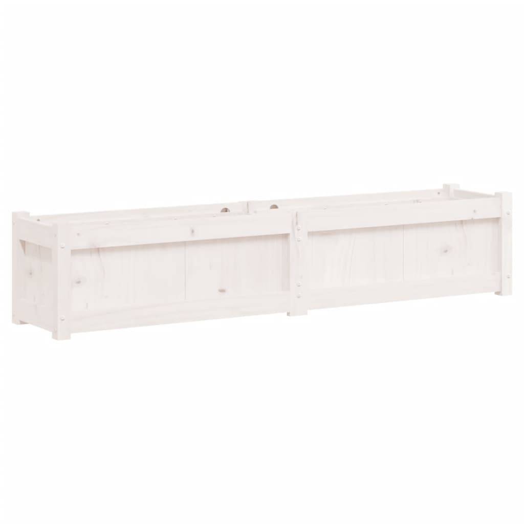 vidaXL Pflanzkübel Weiß 150x31x31 cm Massivholz Kiefer