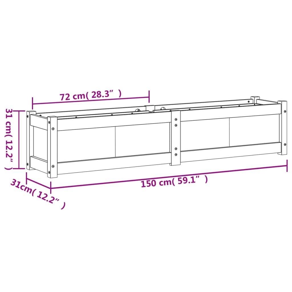 vidaXL Pflanzkübel 150x31x31 cm Massivholz Kiefer