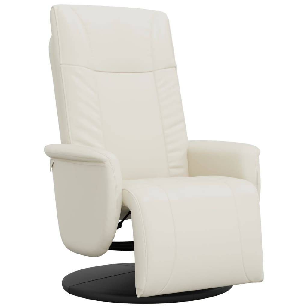 vidaXL Relaxsessel mit Fußteil Creme Kunstleder
