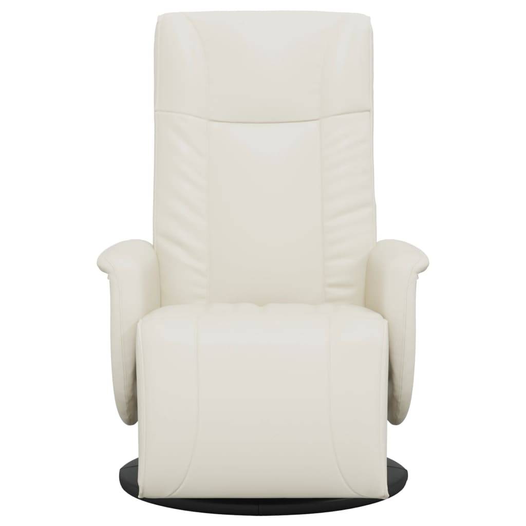 vidaXL Relaxsessel mit Fußteil Creme Kunstleder